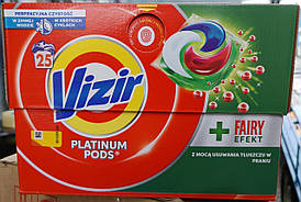 Капсули для прання універсальні Візир чотирьохкомпонентні Vizir Fairy effect platinum pods 25 штук