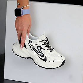 Ефектні міксові чорно-білі кросівки в стилі спорт-шик 37