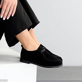 Модельні чорні замшеві туфлі низький хід виробництва Україна