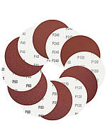 Набір шліфувальних дисків 150 мм 60 шт з липучкою для шліфування дерева металу пластику