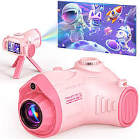 Дитяча камера з проектором Uffylle для дівчаток та хлопчиків з селфі-камерою 1080p та штативом