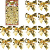 Від 8 шт. Набір бантиків 12шт золотих 2033  купити дешево оптом в інтернет-магазині
