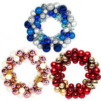 Вінок новорічний з кульок D34см 6279-6  купити дешево оптом в інтернет-магазині