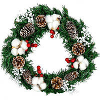 Вінок новорічний D35см 84164  купити дешево оптом в інтернет-магазині