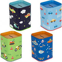 Від 2 шт. Скарбничка для грошей 9937 металева 10,5*7,5*7,5см купить оптом