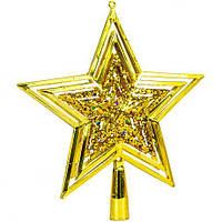 Від 6 шт. Верхівка "Зірка"  з глітером 23*21см 23141  купити дешево оптом в інтернет-магазині
