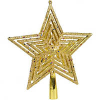 Від 6 шт. Верхівка "Зірка" з  глітером 23*21см 23176  купити дешево оптом в інтернет-магазині