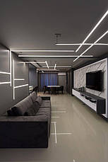 Лінійний LED профіль ЛПС-13 алюмінієвий анодований срібний (профіль+розсіювач+ 3 заглушки), фото 4