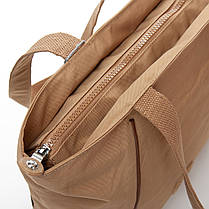 Сумка жіноча тканинна велика коричнева на один відділ на плече шоппер текстильна на блискавці з кишенями Jielshi 3768, фото 4