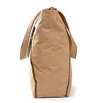 Сумка жіноча тканинна велика коричнева на один відділ на плече шоппер текстильна на блискавці з кишенями Jielshi 3768, фото 5