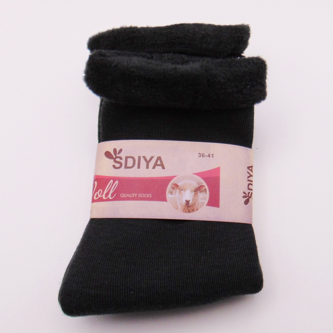 Жіночі шкарпетки з хутром всередині 36-41 чорні Sdiya 708, фото 1