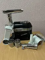 Чорна М'ясорубка Rainberg RB-2270 3800Вт з реверсом та насадками для шатківниці та ковбас