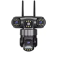 Вулична поворотна Wi-Fi IP-камера відеоспостереження EVKVO SC28 V380 Pro | 3 Лінзи | 16MP