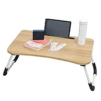 Стіл для ноутбука та планшета M&T Displays складний 60х40х28 матовий під дерево Світле дерево