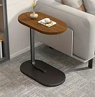 Приліжковий столик Stenson з дерев'яною стільницею та металевою основою 28×45×60 см