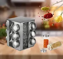 Набір ємностей для спецій на основі UNIQUE 12 в 1 Квадрат Органайзер для приправ