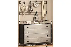 NEW Залізна вішалка для одягу + підставка для взуття, 2 в одному, 4 полиці Чорно-біла