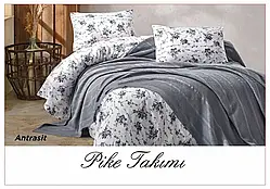 Постільна білизна з вафельним покривалом La Villa Mavi Сірий