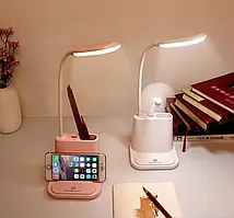Акумуляторна настільна LED лампа Bionic Desk Lamp c USB виходом, органайзером та підставкою для смартфона