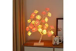 Біло-рожева Настільна світлодіодна лампа / Дерево Троянда / Декоративна настільна лампа для дому