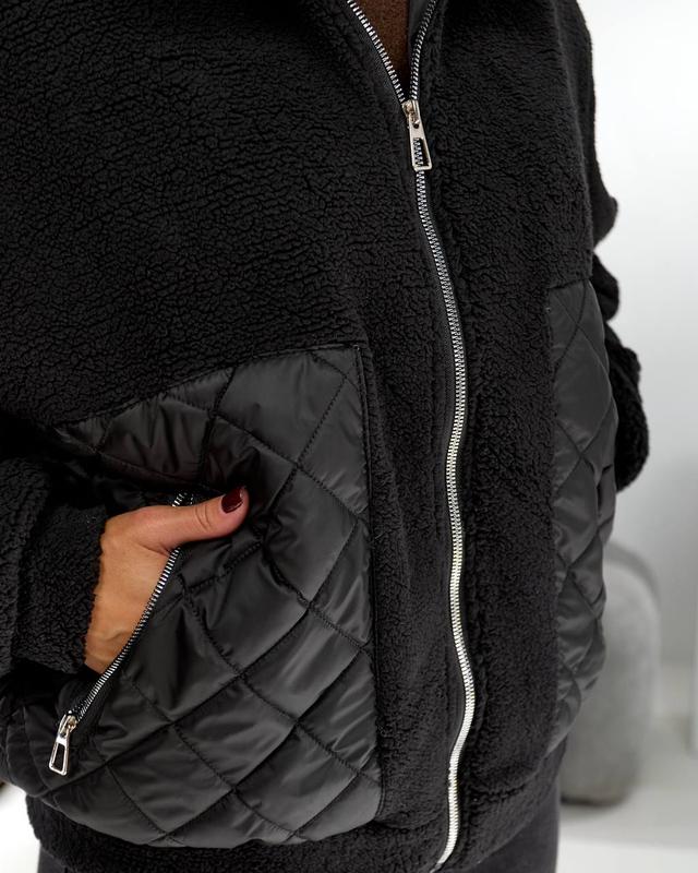 стібана куртка з плюшевим/тедді хутром