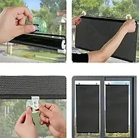 Рулонна сонцезахисна шторка на пластикові вікна 45*125 см, Чорна
