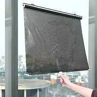 Рулонна сонцезахисна шторка на пластикові вікна 40*125 см, Чорна