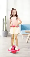 Рожевий Дитячий стрибун-джампінг на резинці (висота 54см, гумова трубка розтягується)