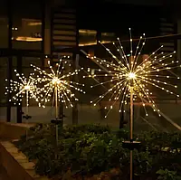Ліхтар садовий Феєрверк газонний на сонячній батареї, 150 led, 8 режимів