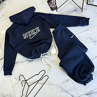 Спортивний костюм жіночий толстовка з капюшоном із написом на спині та штани тринитка на флісі 42-46 48-50