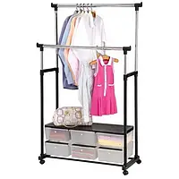 Телескопічна стійка для одягу - Double Pole Clothes Horse