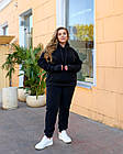 Жіночий теплий костюм iз флiса+жител NOBILITAS 46-64 чорного кольору, фото 3