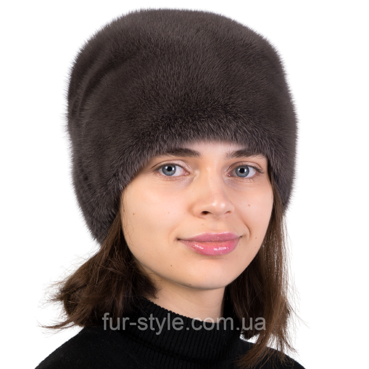 Жіноча хутряна шапка кубанка "Піон" з натурального хутра норки, фото 1