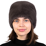 Жіноча хутряна шапка кубанка "Піон" з натурального хутра норки, фото 2