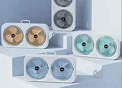 Компактний настільний вентилятор з подвійним потоком повітря та циркуляцією повітря AND LY-879