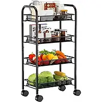Етажерка органайзер 4-х ярусна на коліщатках