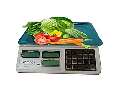 Ваги торговельні Wimpex WX-5004 до 50 кг з металевими кнопками на батарейках