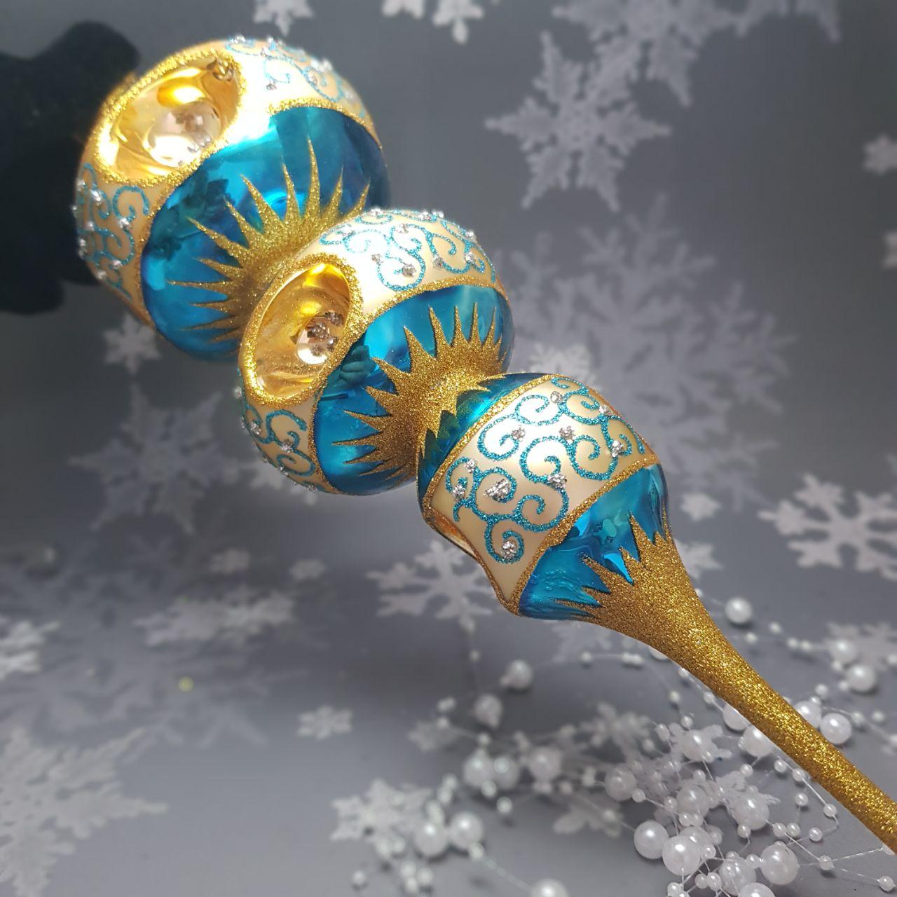 Скляна іграшка Елітна Верхівка для Ялинки pучна робота