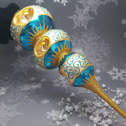 Скляна іграшка Елітна Верхівка для Ялинки pучна робота, фото 1