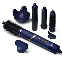 Фен-стайлер VGR V-477 з іонізацією, темно-синій, 7в1, 1400 Вт