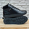 Зимові чоловічі шкіряні черевики на блискавці чорні утеплені з натуральної шкіри на хутрі на зиму, розмір 40-45, фото 4