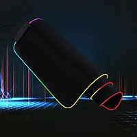 Ігрова поверхня з підсвічуванням, килимок для мишки з підсвічуванням Fantech MPR800s RGB Black 80x30см