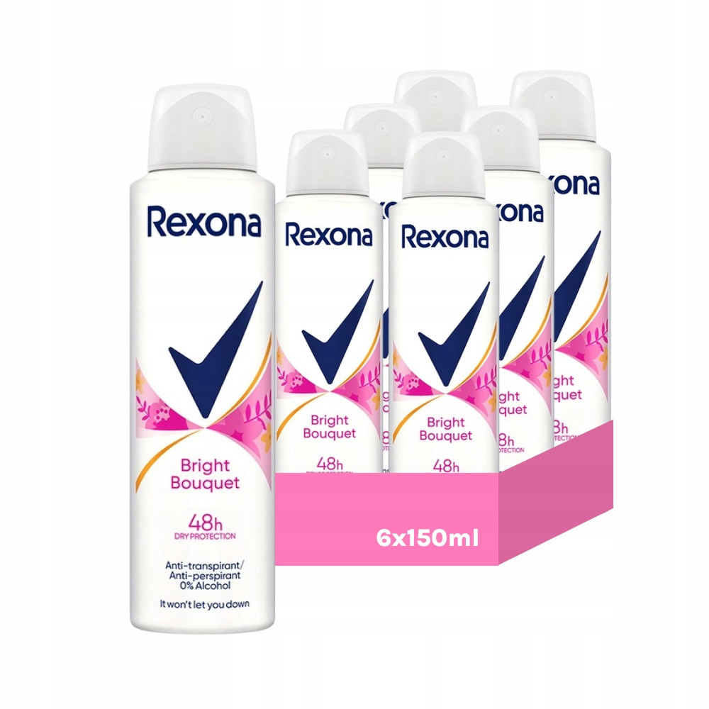 Набір з 6 штук Rexona Bright Bouquet антиперспірант-спрей 150мл
