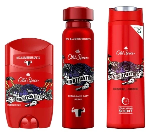 Набір з 3 товарів Old Spice Nightpanther: набір стік+спрей+гель 400, фото 1