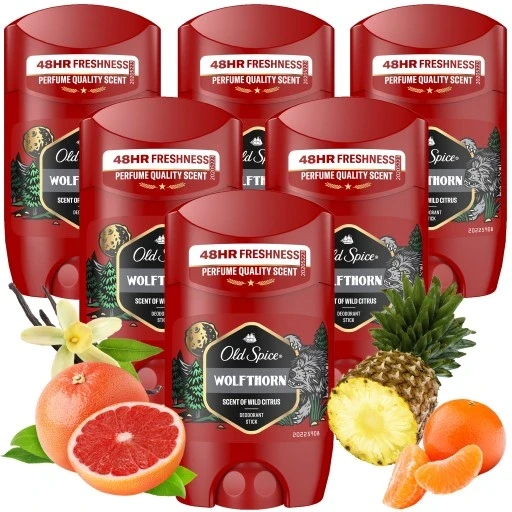 Набір 6 штук 6x дезодорант у стіку Old Spice Wolfthorn 50ml для чоловіків Wild Citrus