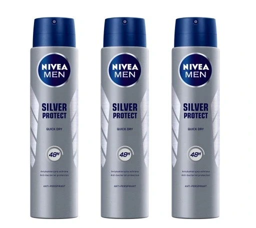 Набір 3 штук дезодоранта Nivea Silver Protect Dynamic 250ml
