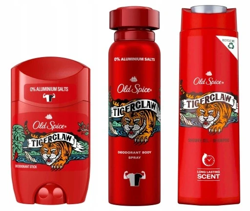Набір 3 продуктів Old Spice Tigerclaw: набір лівчик+спрей+гель 400 мл