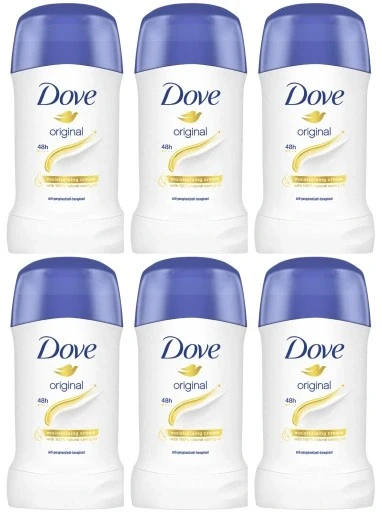 Набір з 6 штук Dove Original 40мл антиперспірант для жінок у стіку