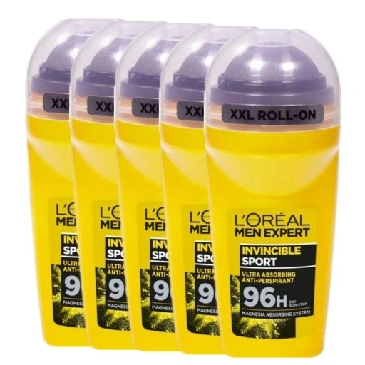 Набір з 5 штук для чоловіків антиперспірант Loreal Men Expert Invincilble 5x 50ml