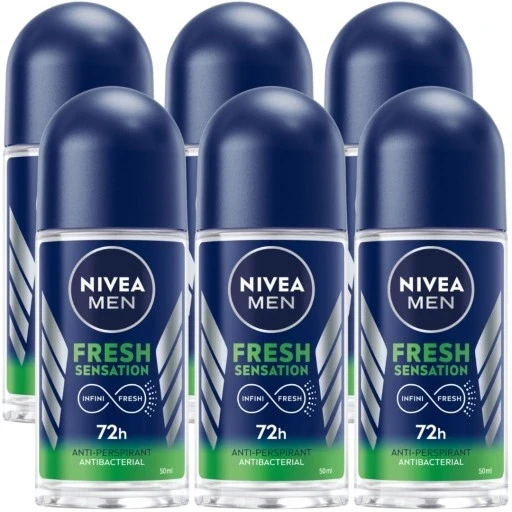 Антиперспірант Nivea Men Fresh Sensation для чоловіків у кульковому ролику 72г 6x50ml